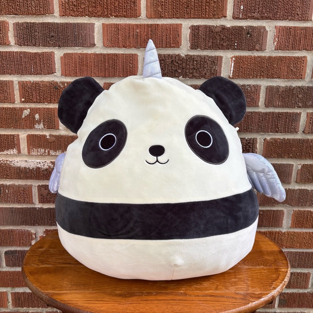 Squishmallows KAYCE Panda Pegacorn 16" Plush, White & Black Panda Unicorn Fairy